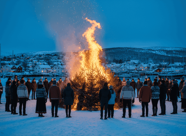 Redécouvrir la Tradition : La Joie du Juletrebrenning à Grimstad